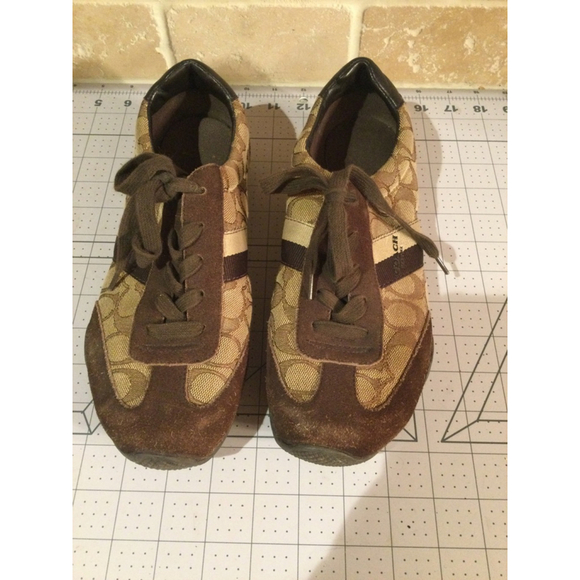 Women's Coach Sneakers Brown Beige Size - Picture 1 of 5